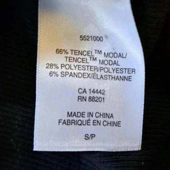 Mondetta Ribbed Short Sleeved Henley Small Scoop Neck Top Womens Black Tee - Picture 8 of 12